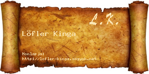 Löfler Kinga névjegykártya