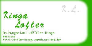kinga lofler business card